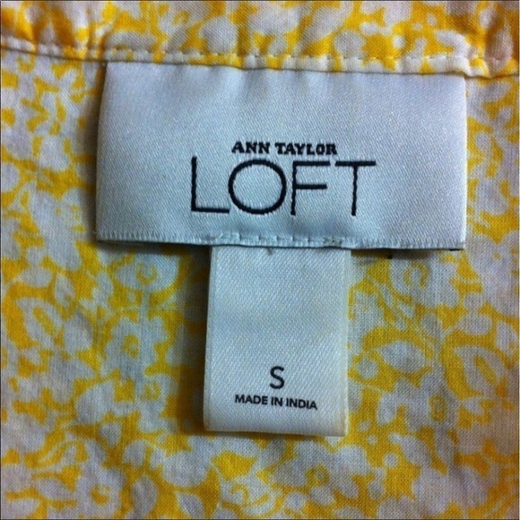 *loft V Neck Yellow Top S - Picture 3 of 4